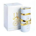 Yara Moi women's perfume by Lattafa in elegant white packaging with gold accents.