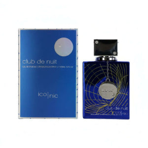 Armaf Club de Nuit Iconic fragrance bottle and packaging showcasing fresh citrus woody fragrance for men.