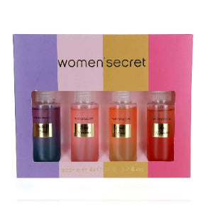 women's body mist set - Women'Secret 4-piece body mist set featuring four delightful fragrances in a colorful box.