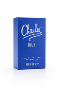 Revlon Charlie Blue perfume box, featuring elegant blue packaging for a fresh floral classic fragrance.